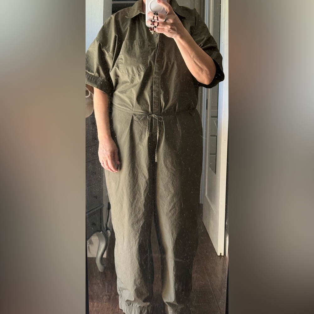 Banana Republic Olive Green Cargo Jumpsuit Pants - Picture 3 of 9